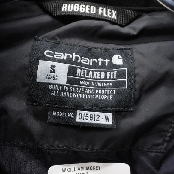 Carhartt Gilliam Jacket Black Small Womens Relaxed Fit Puffer Rain Defender NWT - Picture 5 of 12